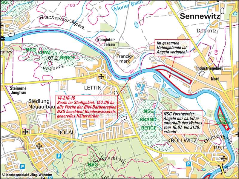 Kartenansicht Saale im Stadtgebiet