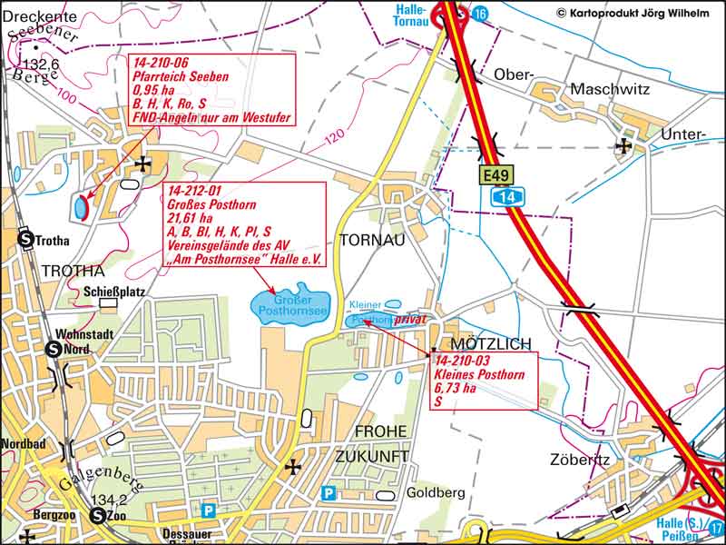 Kartenansicht Pfarrteich Seeben, Kleines Posthorn